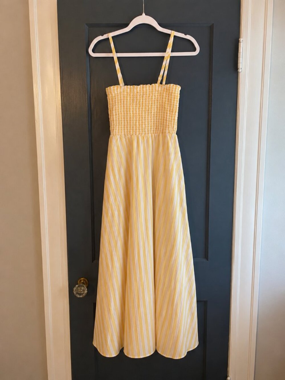Marine Layer Sutton Strapless Maxi Dress – Marigold Stripe (XS)
